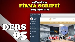 82-Php Dersleri - B�l�m 06- Y�netim Panelli Porto Firma Scripti Mysql ayar tablosu i?lemleri-02