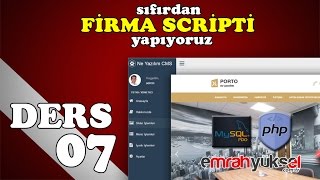 83-Php Dersleri - B�l�m 07- Pdo Y�netim Panelli Porto Firma Scripti Mysql veri �ekme-01